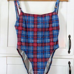 Vintage Jantzen Electric Beach One-Piece Swimsuit – High Cut – Size 13/14